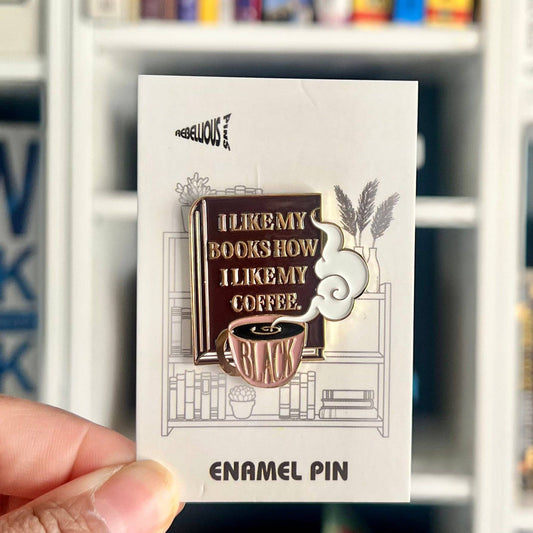 Enamel Pin | Black Books and Coffee